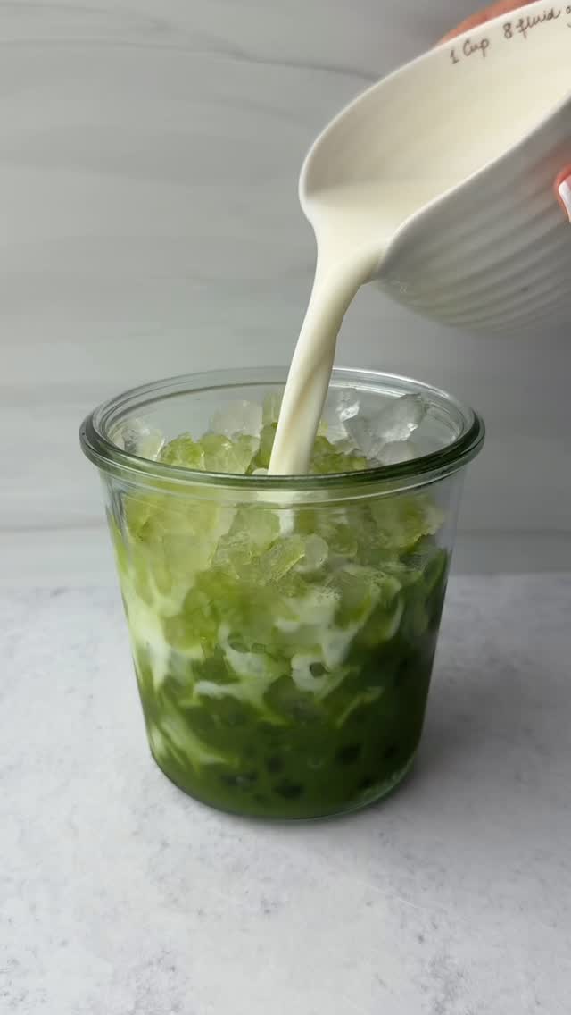 welcome to my new series🩷 be your own barista🍵 I am going to be sharing my favorite drink recipes that are delicious and easy! so you can make your favorite lattes in the comfort of your home🫶🏼 let’s make some delicious drinks together!
For the second drink of this series! I am making a…
AGAVE COLD FOAM MATCHA☁️🍵
MATCHA BASE
- 1 1/2 teaspoon matcha powder (@morethan.matcha )
- 1/3 cup water
- 1 cup milk
AGAVE COLD FOAM
- 1 1/2 tablespoon heavy whipping cream
- 1 teaspoon vanilla bean paste (I used the one from Trader Joe’s) 
- 1/2 tablespoon agave
- pinch of flaky sea salt
1. Add matcha to a fine sifter and sift into a matcha bowl.
2. Add about 1/3 cup warm water and whisk until smooth.
3. Sit aside the matcha and make the agave cold foam by combining heavy whipping cream, vanilla bean paste, agave with a pinch of flaky sea salt. Using a milk frother, froth until creamy.
3. In a glass filled with ice, add the matcha topped with your desired milk of choice and top with the agave cold foam. I loved to top it with a drizzle of agave! Enjoy
#matchalatte #latte #beyourownbarista